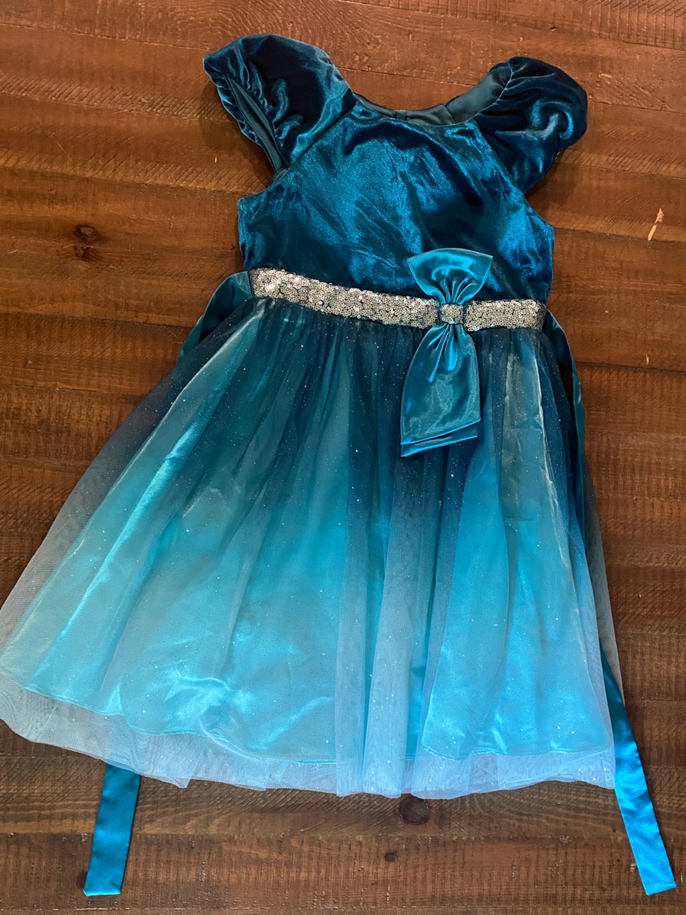 Jona Michelle Teal Blue Sparkle Tulle Costume Dress